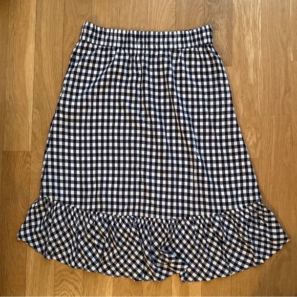 J Crew dark navy gingham skirt - Picture 4 of 8